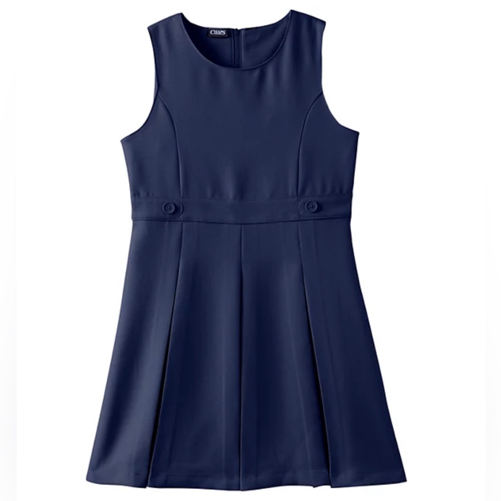 Chaps Girls Dress Navy Blue School Uniform Pleated Jumper NWT Multiple Sizes
